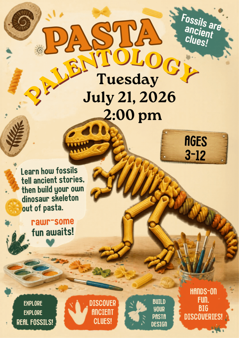 Kids Poster Fossils & Pasta Dinosaur Craft